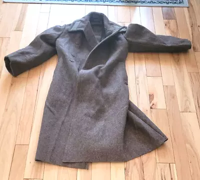 Vintage USSR Russian Military Surplus Uniform Overcoat Soldier Wool Coat 48-2 • $95
