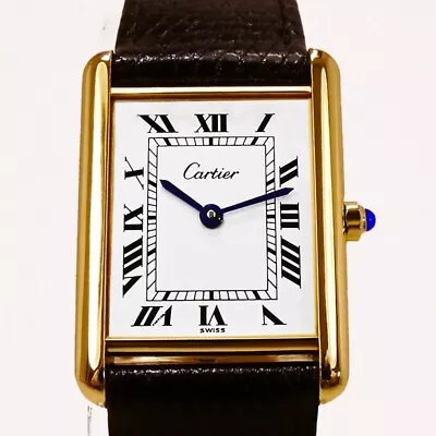 Cartier Authentic Men's Cartier Tank Watch With Cartier Presentation Box  • $2750