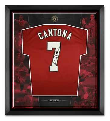 Eric Cantona SIGNED & FRAMED Manchester United F.C Shirt WITH PROOF AFTAL COA FT • $751.46