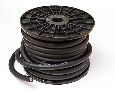 0 GAUGE OFC 65mm² 0 AWG BLACK POWER CABLE WIRE PER METRE OXYGEN FREE COPPER • £18.99