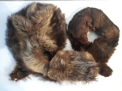 Vintage Brown Faux Fake Fur Collars & Cuffs Lot Of 2 Collars And 2 Cuffs • $14.95