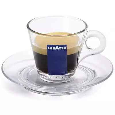 Lavazza 1x 70ml Espresso Glass Cup & Saucer • £5.99