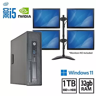 HP TRADING COMPUTER I5 NVIDIA 4k 4M 32GB RAM 1TB SSD+HDD WINDOWS 11 CLEARENCE • $378