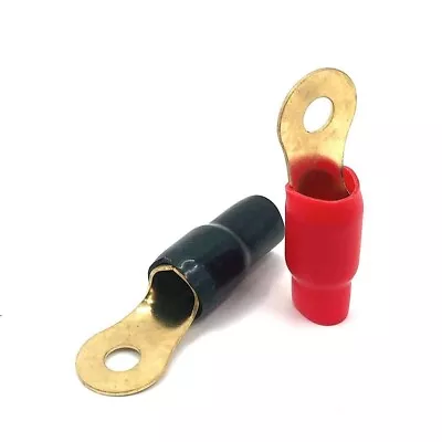 0 Gauge Ring Terminals – 1 Black 1 Red • $7.50