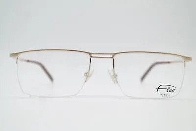 Glasses Flair 423 TITAN Gold Half Rim Frames Eyeglasses New • $146.46