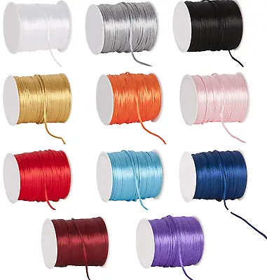 Rattail Cord 2mm X 2 5 Or 10M Lengths Jewellery Laces Satin Shamballa Kumihimo • £1.45