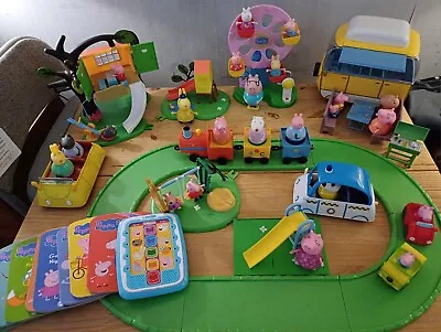 Peppa Pig Bundle. Train. Tree House. Playgrounds.Track. Caravan. Read Me Books. • £50