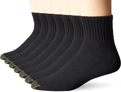 GoldToe Men's Black Cotton Ankle Athletic Sock 6 Pair Shoe Size 6-12.5 • $13.97