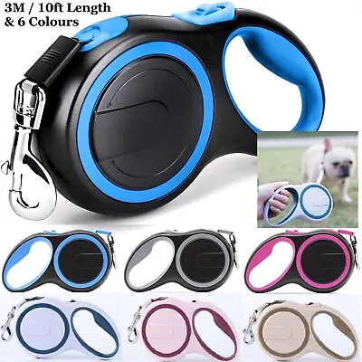 Dog Leads Retractable Strong Walking Leash Extendable Running Lead 3M Upto 15Kgs • £8.39
