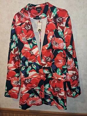 Simply Emma Women's Blazer Size 2X Kmart Red Floral • $67.44