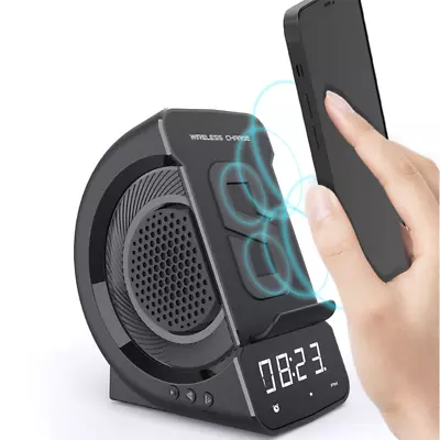 3 In 1 Wireless Charger Holder Bluetooth Speaker Music Player LED Alarm Clock • $68.95