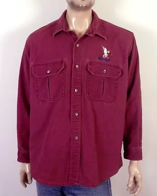 Vintage 90s Cabelas Soft Brushed Canvas Shirt Embrodered Duck Mallard SZ XL • $19.99