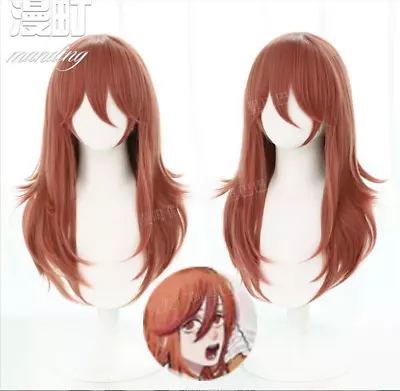 Chainsaw Man Devi Angel Cosplay Wig Long Dark Orange Brown Heat Resistant Hair • £23.86