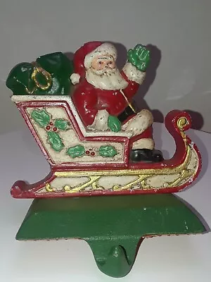 MIDWEST Of Cannon Falls Santa In Sleigh Cast Iron CHRISTMAS STOCKING HOLDER   • $35