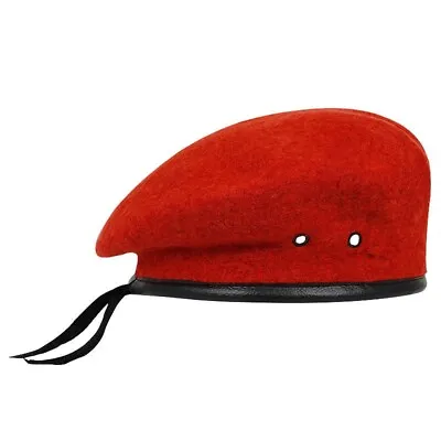 Men Wool Blend Military Berets Cap Army Hat Soldier Fancy Dress Adjustable • $16.86