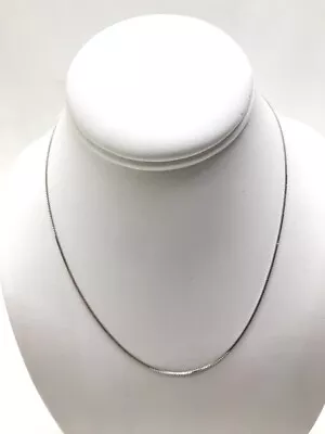 17.5  14K White Gold Box Chain Necklace 2.1 Grams .8mm (NJL023285) • $150