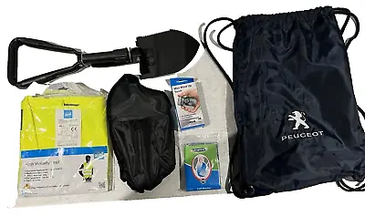 Winter Car Kit Folding Snow Shovel Wind Up Torch Foil Blanket & Hi-Vis Vest • £10.99