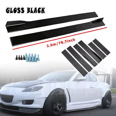 Gloss Black Side Skirt Splitter Spoiler Panel For Mazda RX-8 Coupe 2003-2012 RD • $54.95