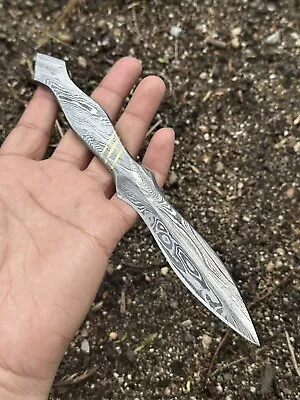 Handmade Double-Edged V42 Military Damascus Steel Dagger Boot Knife W|| DESIGN • $44.10