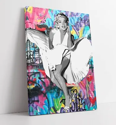 Vintage Iconic Marilyn Monroe Rainbow Graffiti  -canvas Wall Art Print Artwork • £21.99