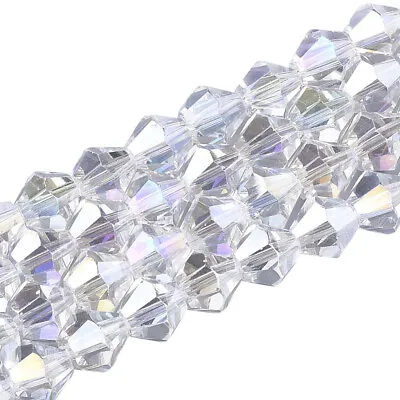 ❤ Faceted Bicone Glass Spacer Beads CHOOSE COLOUR 4mm/6mm/8mm Make Jewellery ❤ • £1.20