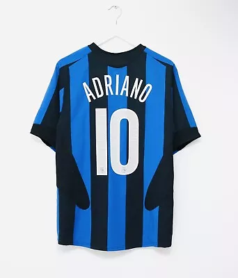 Inter Milan Football Shirt Nike 2005/06 Mens XL Adriano #10 Home  • £75