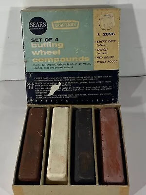 $19.95 • Buy Set Of 4 Sears Craftsman Buffing Wheel Compounds 2896 Polishing Buffer