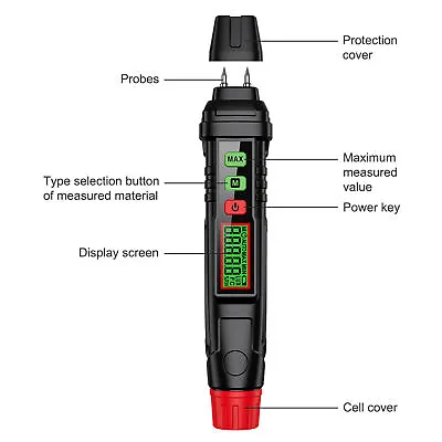 Wood Moisture Meter Auto Shut-Off 7 Calibration Scales Pen Type Moisture Tester • £15.91