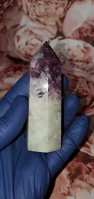 LEPIDOLITE TOWER  Purple Mineral Mica Stone Crystal Chakra Reiki Point 102g • $16