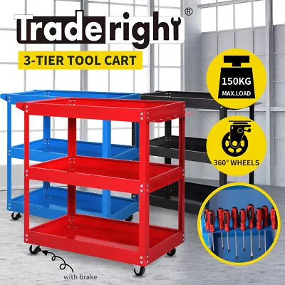 Traderight Tool Cart Trolley Toolbox Workshop Garage Storage Organizer 150KG • $55.99