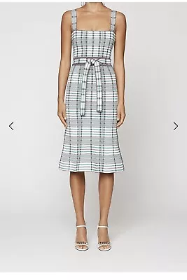 $280 • Buy Scanlan Theodore Crepe Knit Plaid Dress Torba XS