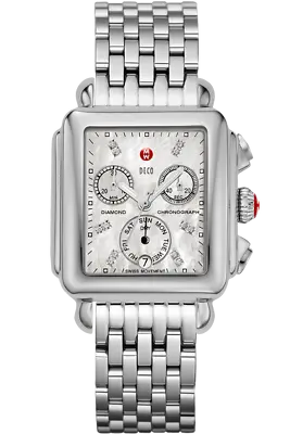 Michele Deco Day MOP Dial SS Diamond Accented Watch Face Dial MW06P00A0046 • $995