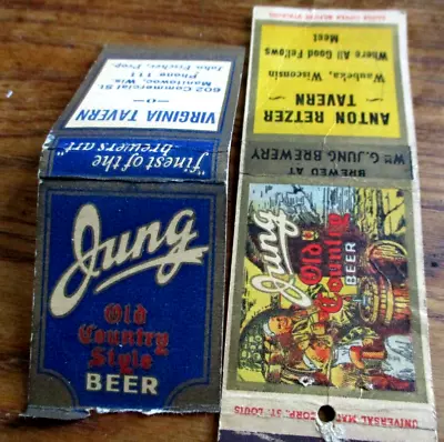 Vtg Lot Of 2  Jung  Beer  Matchbooks Waubeka Manitowoc WIS • $9.99