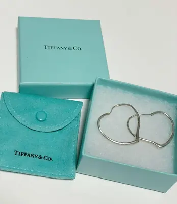 TIFFANY & Co. Earrings Open Heart Hoop Elsa Peretti SV925 Accessory 3.4cm✕ 4.0cm • $348.90