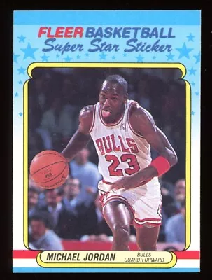 1988-89 Fleer Basketball Sticker #7 MICHAEL JORDAN EX/EXMT Bulls • $35