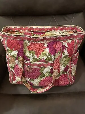 VERA BRADLEY Get Carried Away XL Tote Retired Hello Dahlia Pattern CLEAN • $89