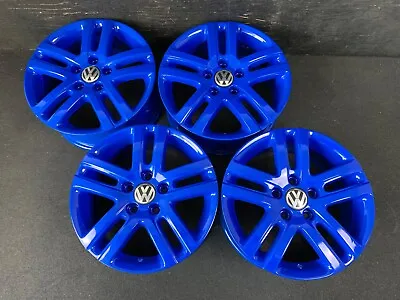 (4) VW Volkswagen Jetta Gloss Blue Powder Coat Wheels Rims + Caps 16  Hol.69812 • $795