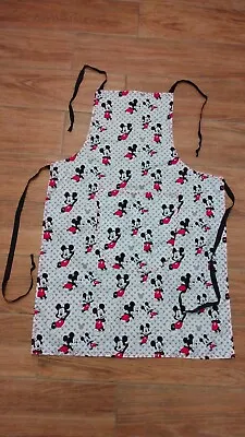 New Mickey Mouse Apron White Black Red Gray Large Pocket And Lace Straps • $12.99