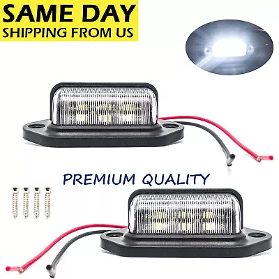 6 Led License Plate Tag Light Black Boat Trailer Rv Truck Ear Mount - 2 Pcs Us • $6.49