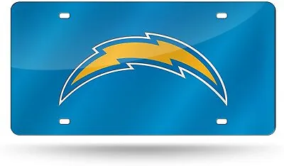 Los Angeles Chargers Premium Laser Cut Tag License Plate Blue Mirrored... • $34.99