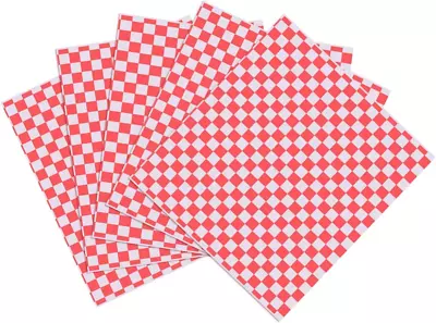 £6.27 • Buy 50 Sheets 11x10  Checkered Food Grade Wrap Paper Wrapping Paper For Food Basket