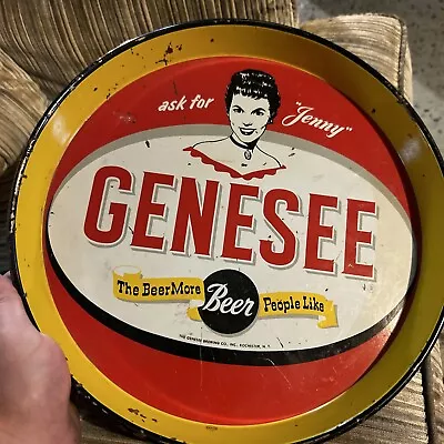 VTG Genesee Premium Beer 12” Metal Tray  Ask For Jenny  Rochester Canco Mancave • $34