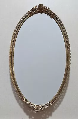 Vintage Matson Oval Ormalu Floral Vanity Mirror T179 16.5 X9.25  • $50