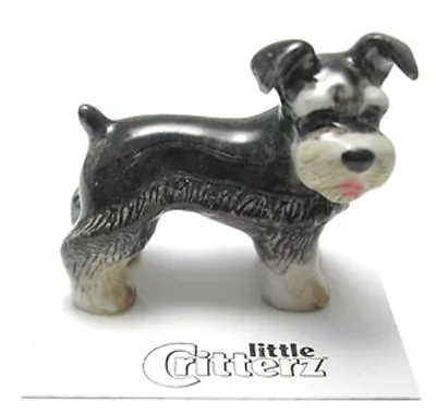 ➸ LITTLE CRITTERZ Dog Miniature Figurine Schnauzer Pepper  • $13.01