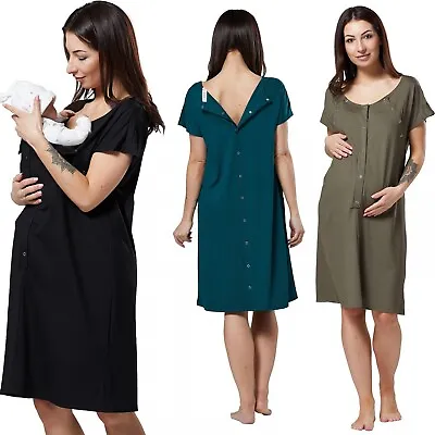 £24 • Buy Happy Mama Women's Maternity Nursing Delivery Hospital Gown Nightshirt 538p