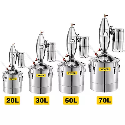 VEVOR 20L/30L/50L/70L Alcohol Still Beverage Distiller Boiler Wine Brewing Kit • $149.99