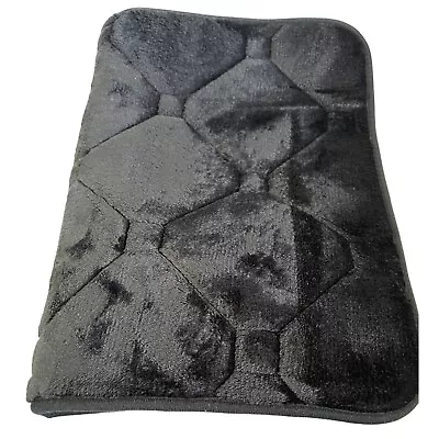 Bath Rug Bath Mat Black 16x23 Memory Foam Absorbent Non Slip Soft • $9.99