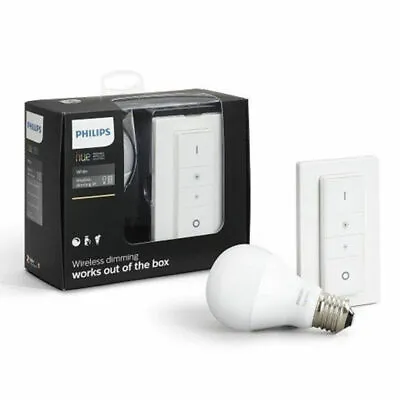 $63.30 • Buy Philips Hue E27 9.5W Wireless Dimming 800LM Warm White Light Bulb Switch Dimmer