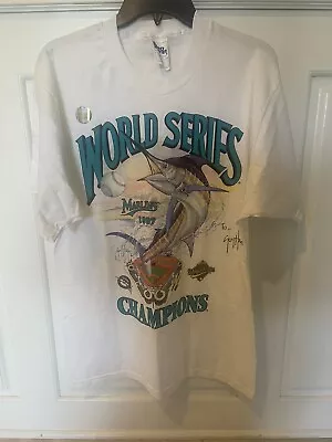 Vtg 1997 Florida Marlins T-Shirt M Pro Player World Series Champions Guy Harvey • $29.95