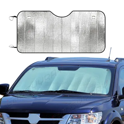 Car Sun Shade Foldable Reflective Visor Windshield Rear Window Block UV 145x70cm • $13.99